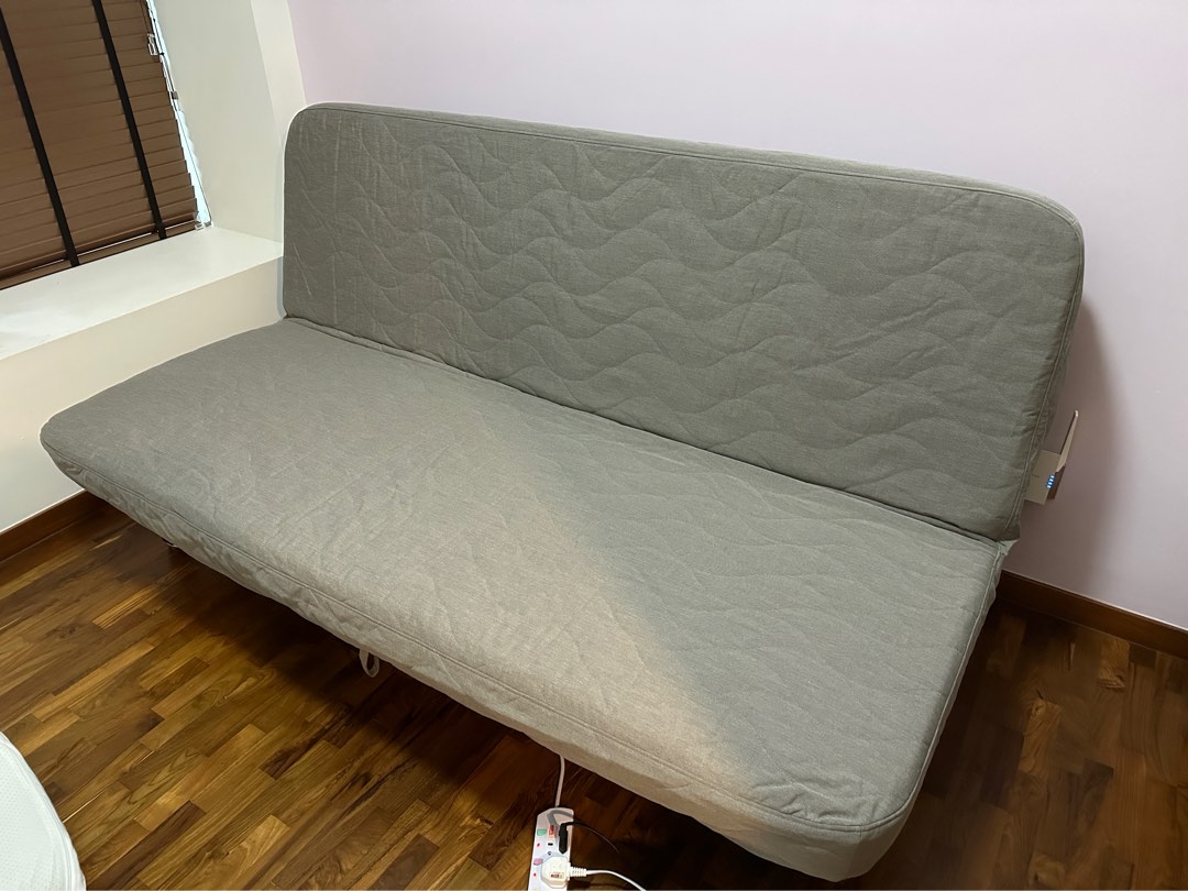 IKEA NYHAMN 3seat sofabed, with foam mattress/Knisa grey/beige
