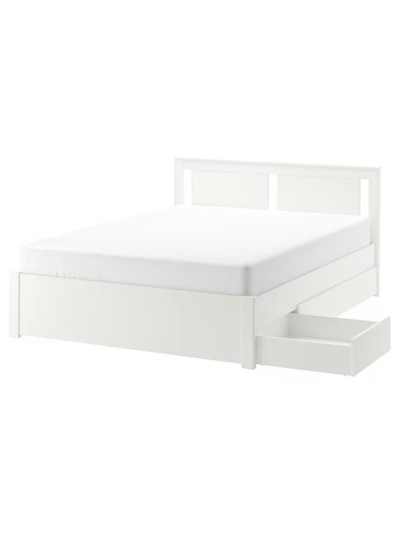 IKEA Queen size bed with mattress, Furniture & Home Living, Furniture