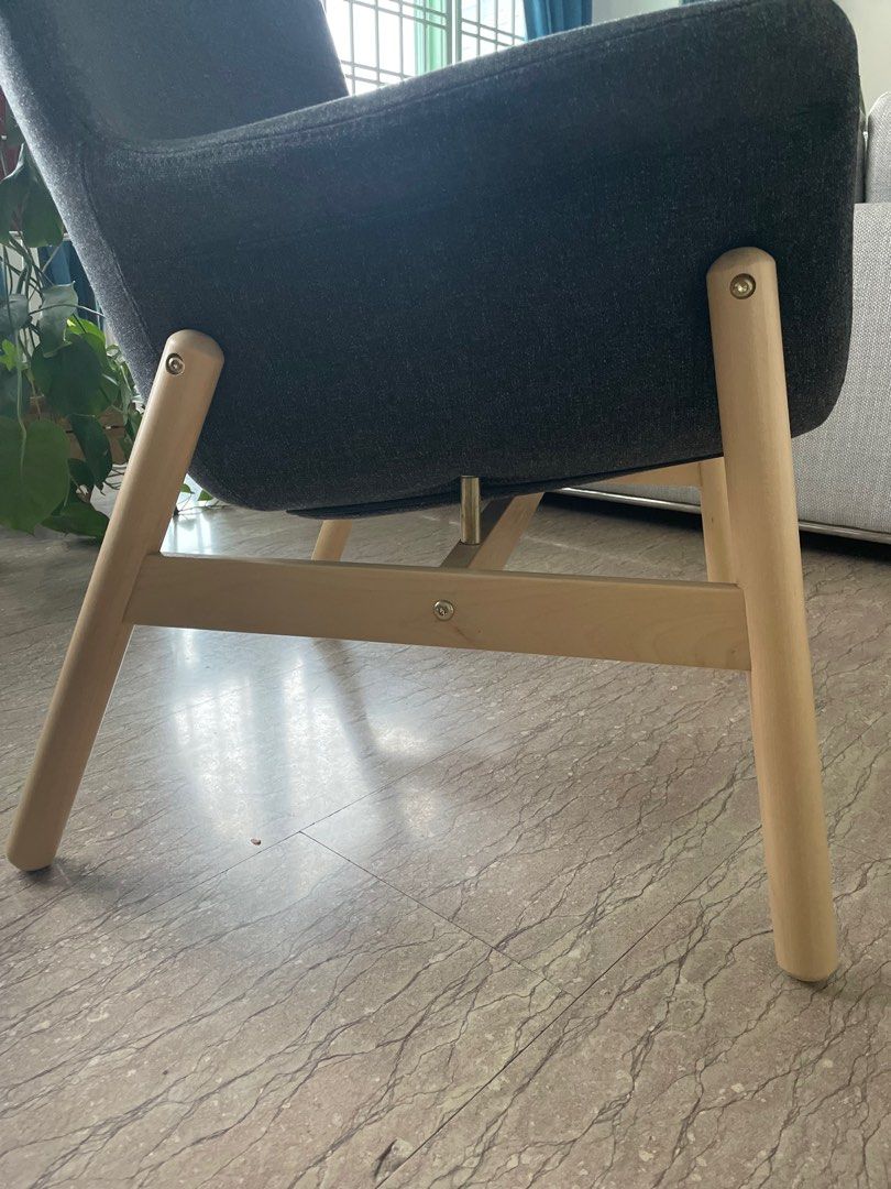 IKEA VEDBO Highback armchair, Gunnared dark grey (like new), Furniture