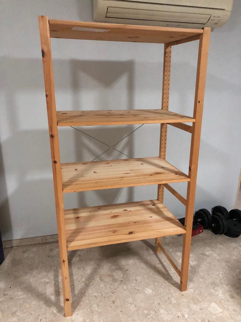 IKEA Wooden Shelf, Furniture & Home Living, Furniture, Shelves, & Racks on Carousell