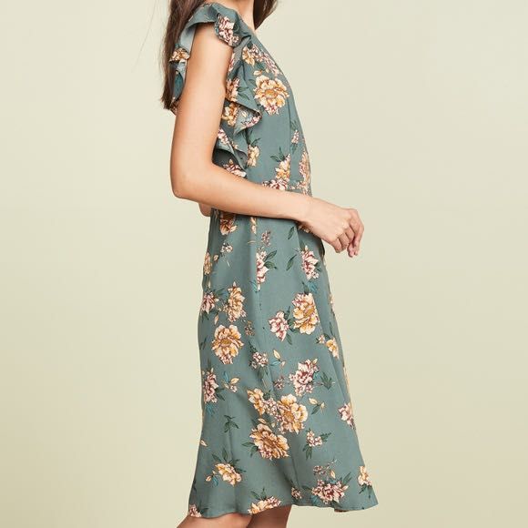 Joa emerald floral dress discount