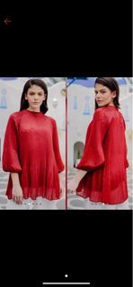 KARINA PLEATED BLOUSE MAROON || BENANG JARUM