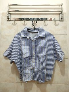 Kemeja Stripes biru