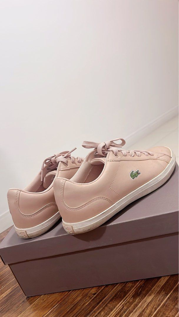Rose gold lacoste discount trainers