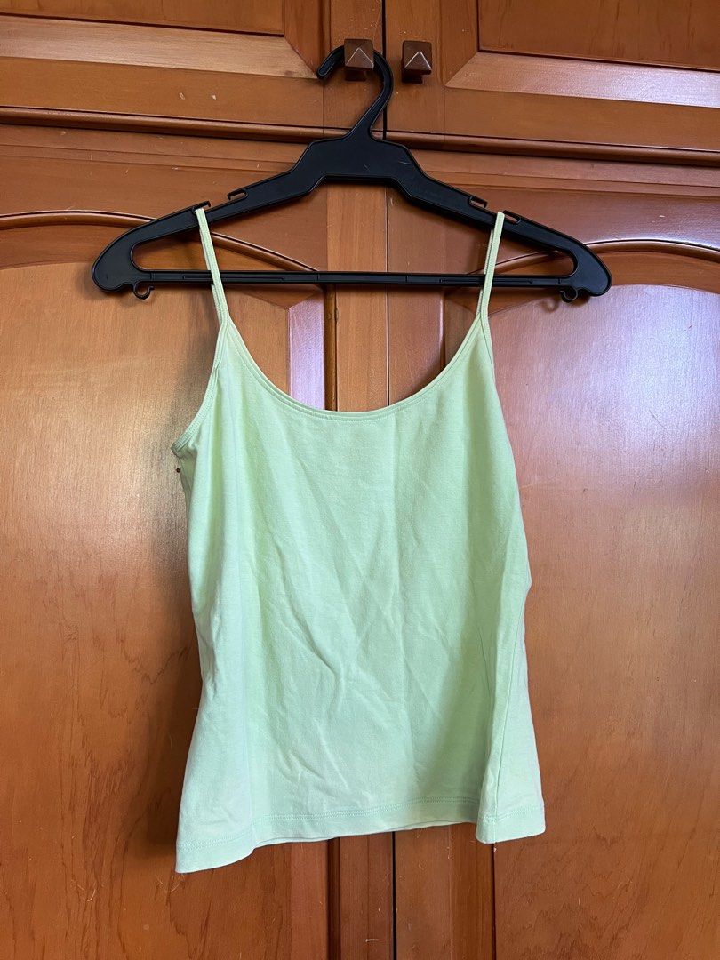 Light Green Spaghetti Strap Tank Top Women s Fashion Tops Sleeveless on Carousell