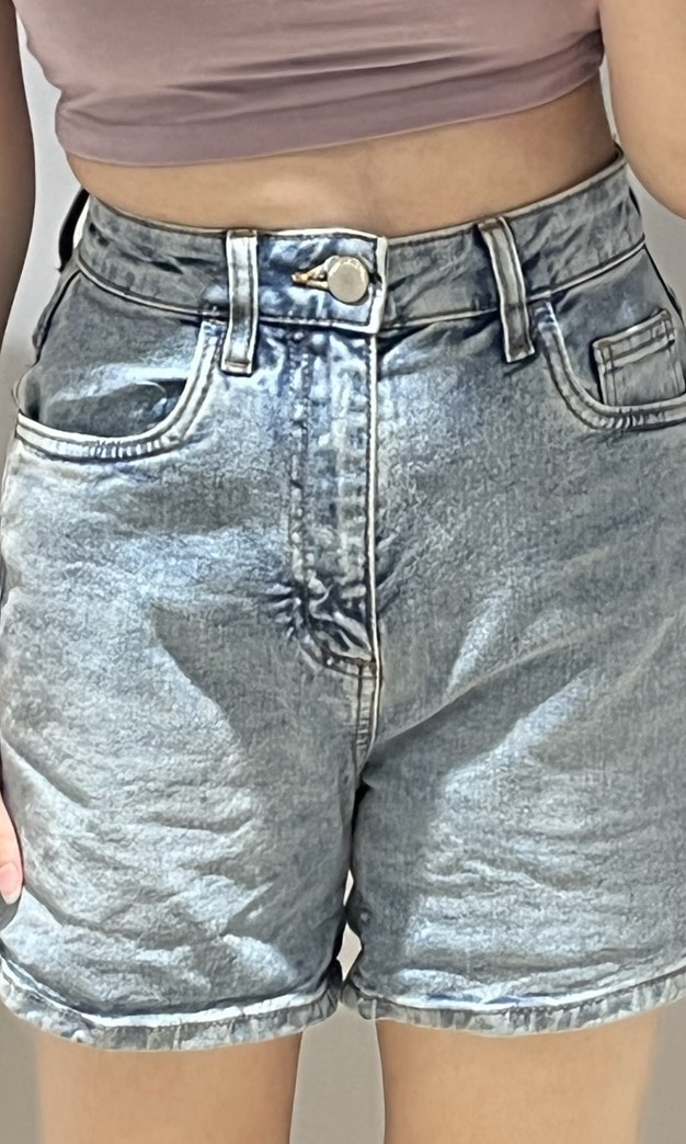 Long High Rise Denim Shorts, Women's Fashion, Bottoms, Shorts on Carousell