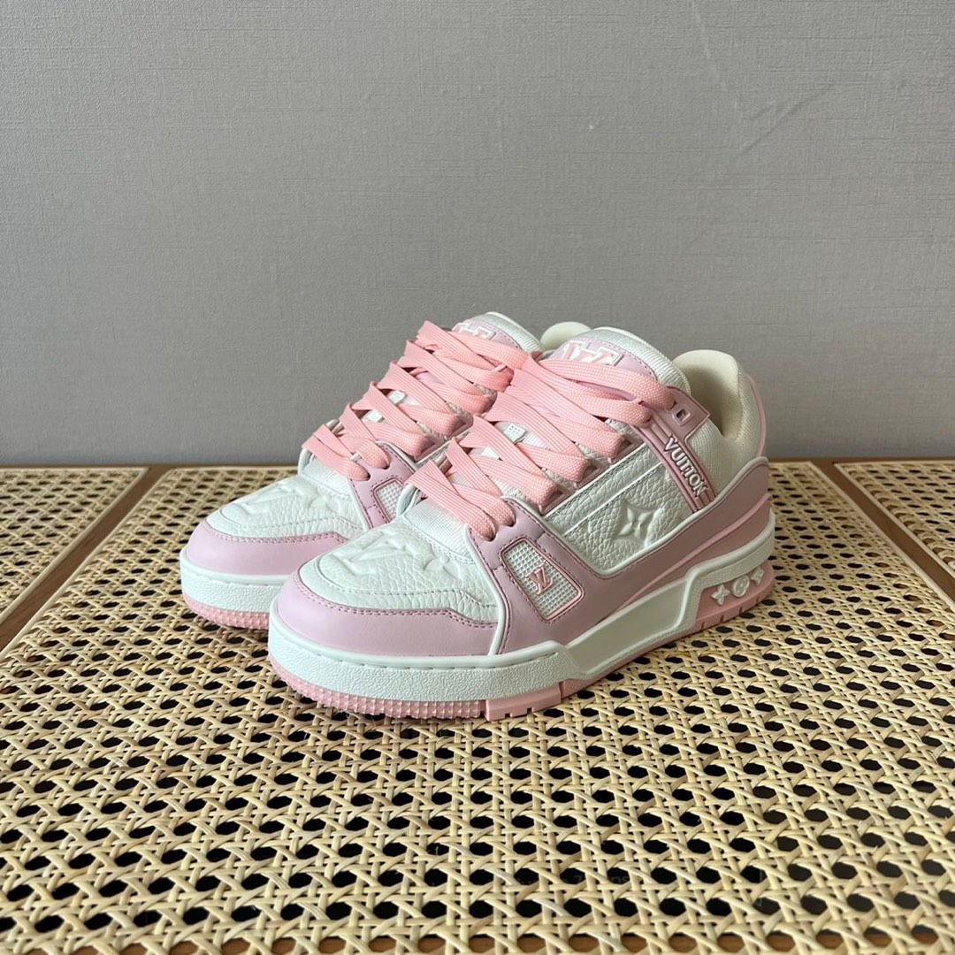 lv trainer pink, Women's Fashion, Footwear, Sneakers on Carousell