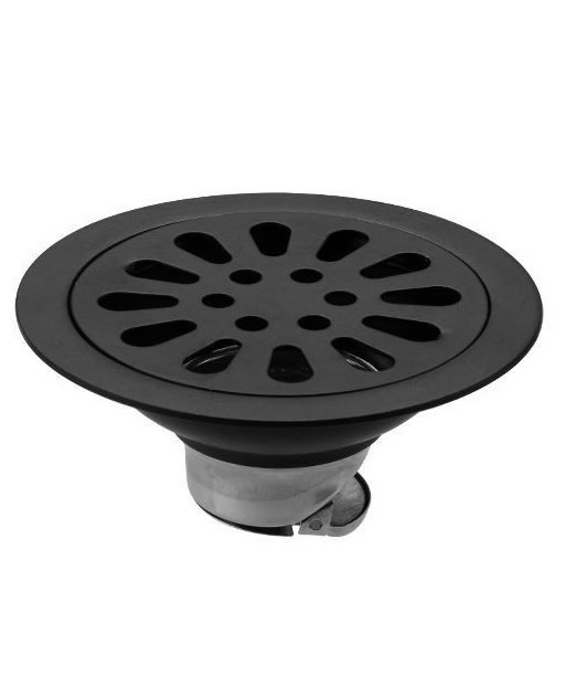 Matte black floor trap drain cover, Furniture & Home Living, Bathroom