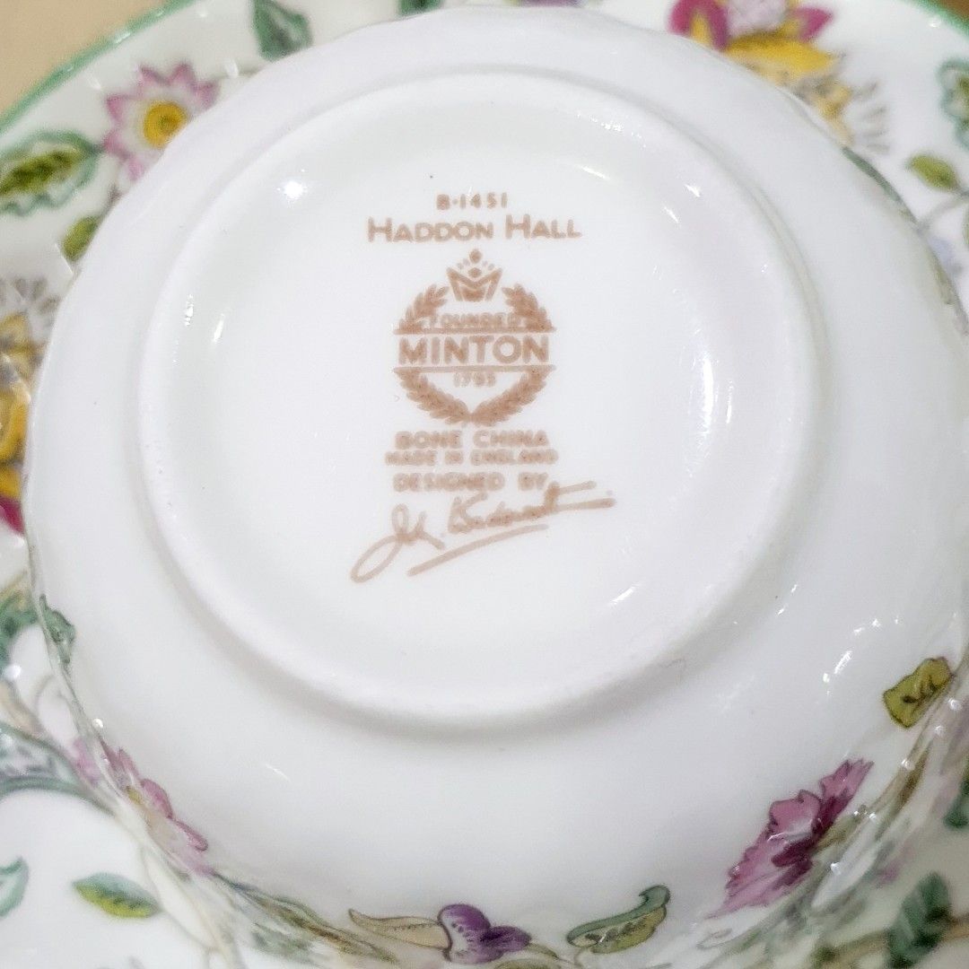 Minton Haddon Hall Bone China Cup and Saucer set, Furniture & Home