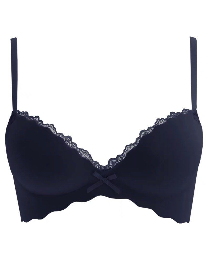 Quality Navy blue bra seamless lace side 32 70 A cup 70A 32A cute