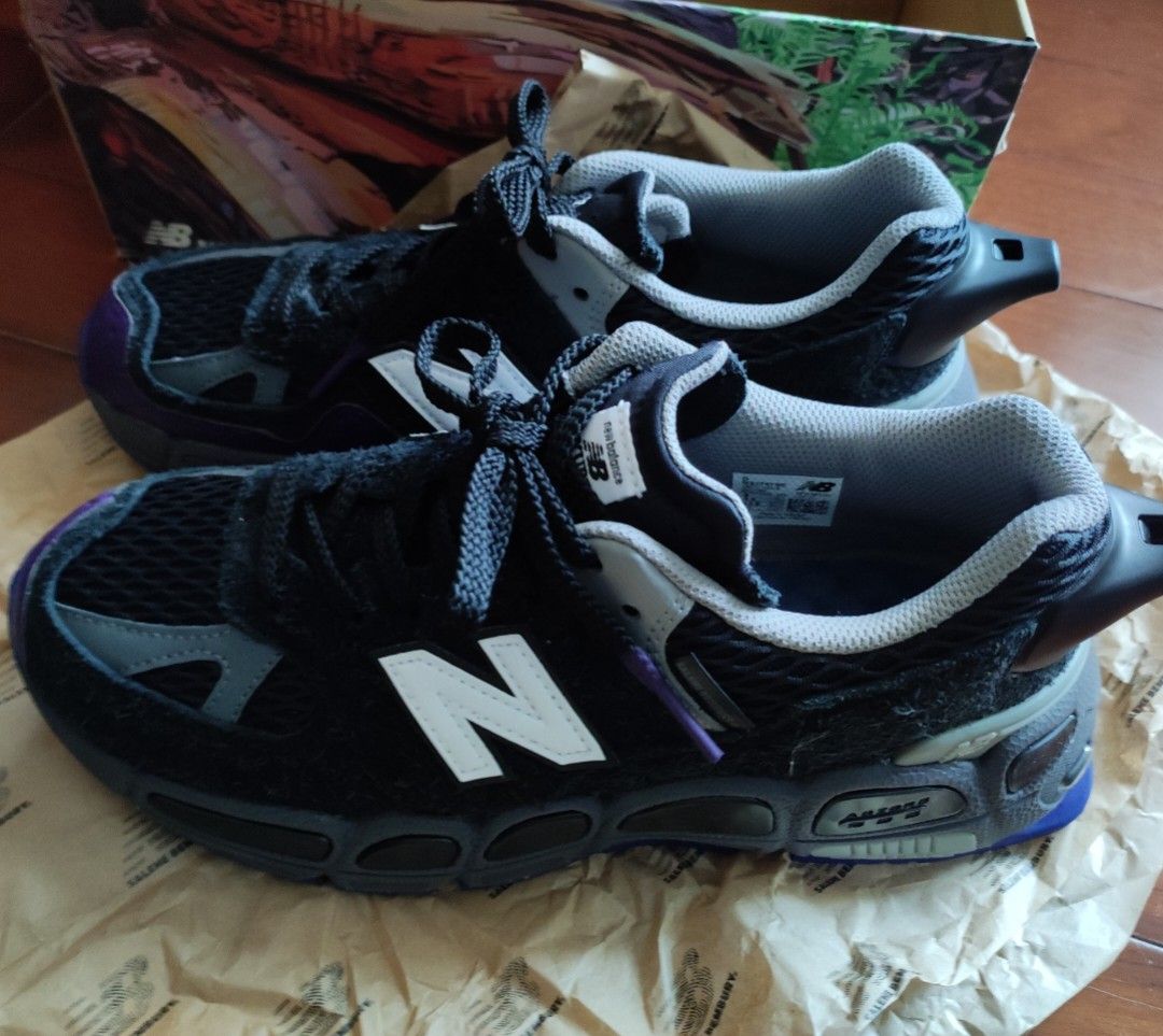 LIMITED EDITION Authentic NEW BALANCE 574 YURT x Salehe Bembury NB sneakers  (black plum blue) with whistle 😙