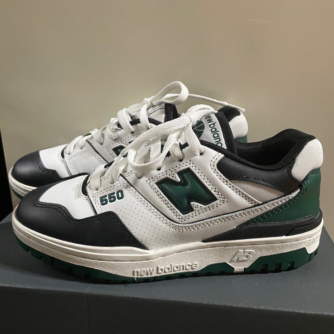 New balance 550 黑綠白US6(24cm) 台灣公司貨BB550LE1, 她的時尚, 鞋