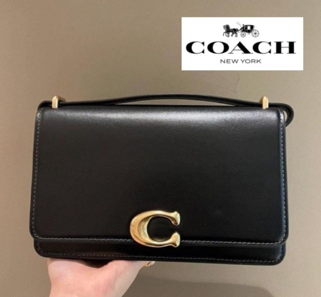 New Coach Original Classic Black Collection Gold Metal Bandit Crossbody bag fine grain leather black Crossbody Shoulder Sling Bag For Women Come With