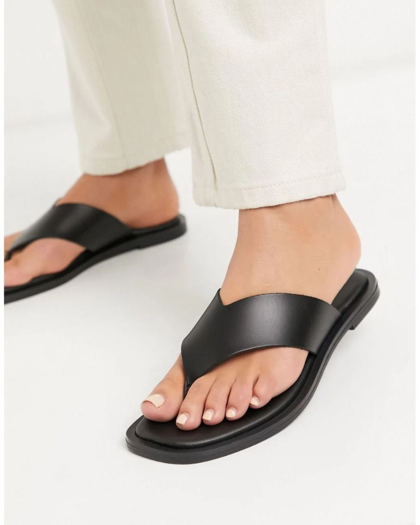 New look leather flip flops shop
