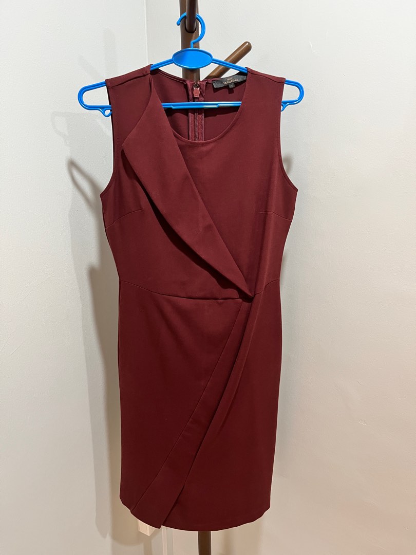 Next Maroon Dress 8, Women's Fashion, Dresses u0026 Sets, Dresses on Carousell