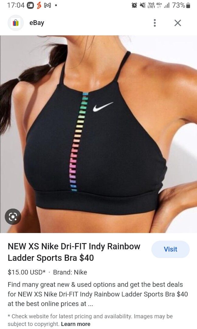 Nike DriFIT indy rainbow ladder sports bra, Women's Fashion