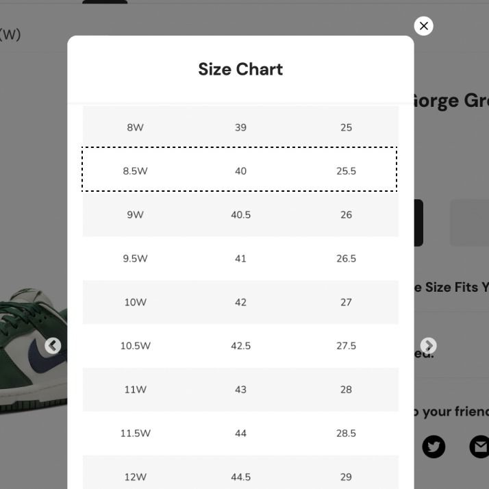 Nike Dunk Low Gorge Green Navy W Women Size US 8.5 25.5 cm