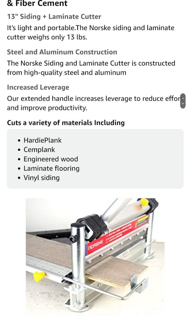 Norske Tools NMAP004 13 inch Laminate Flooring  Siding Cutter with Sliding  Extension Table with Bonus Floor Installation Kit Great Value, Furniture   Home Living, Home Improvement  Organisation, Home Improvement Tools