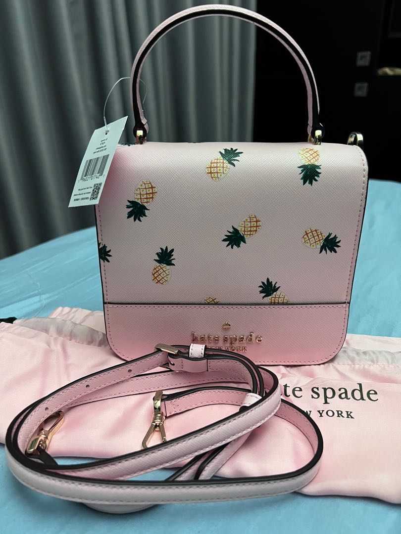 NWT kate spade staci square pineapple handbag, Luxury, Bags