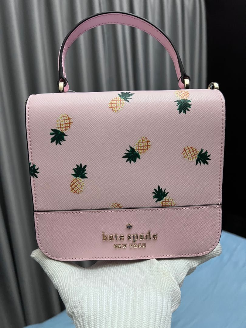 Kate Spade k7629 staci square pineapple crossbody in pink multi 