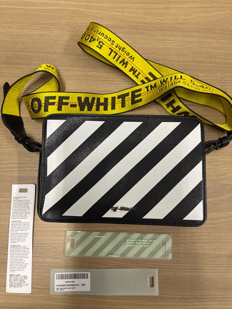 Off white black top diagonal fanny pack