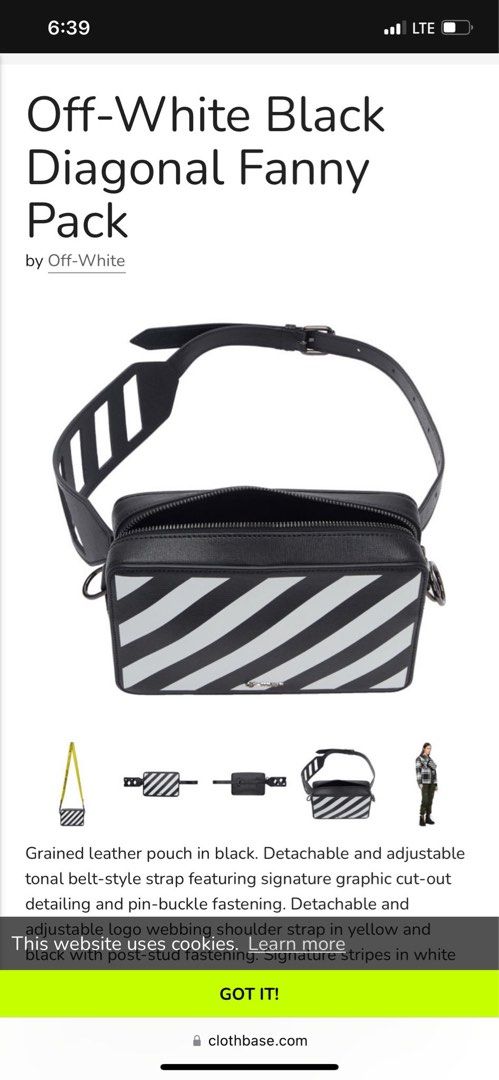 Off white diagonal fanny pack shop