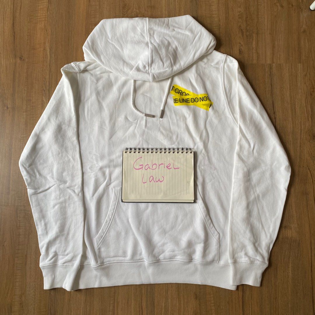 Off white fire line tape hoodie online