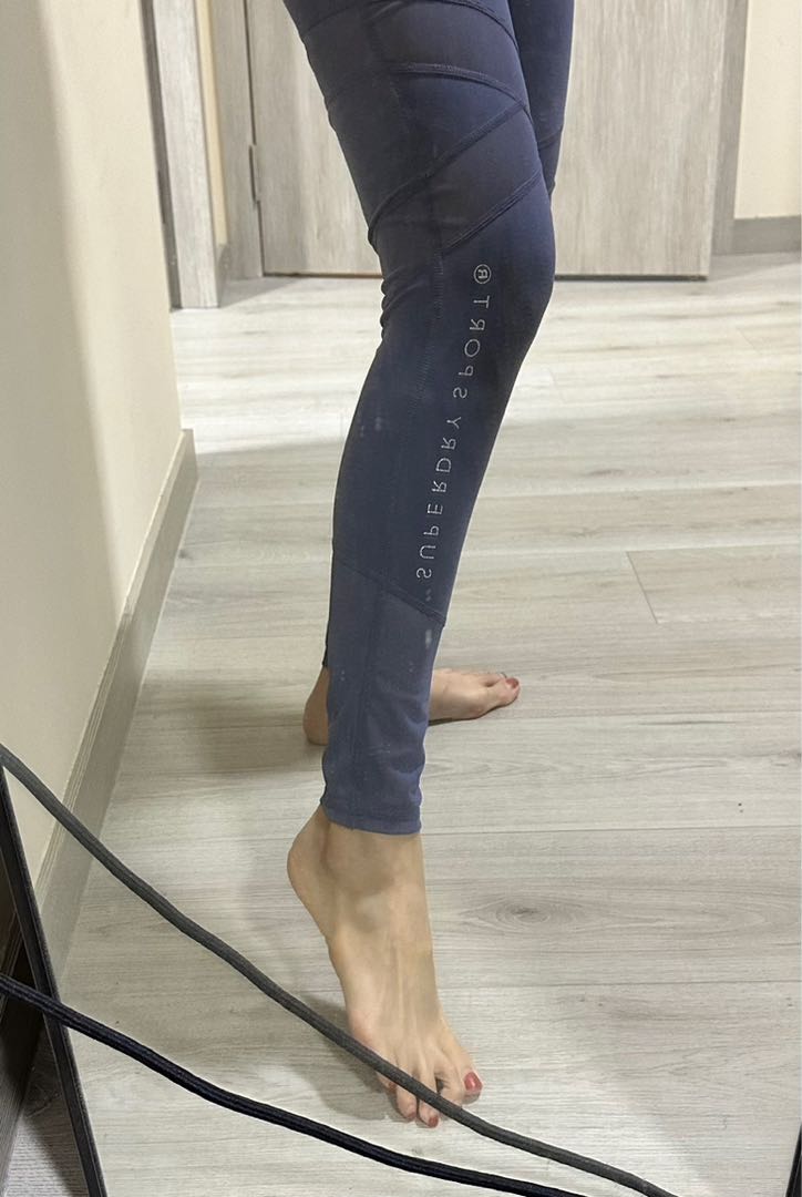 Original Superdry yoga pants in dusty blue Women s Fashion