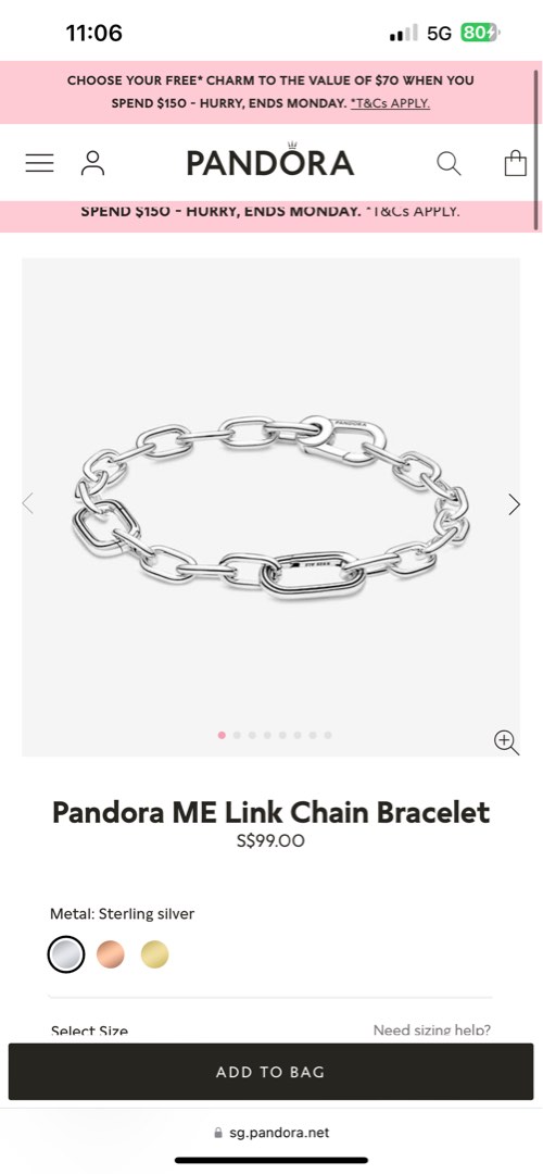 Pandora Link Chain, Women's Fashion, Jewelry & Organisers, Bracelets on Carousell
