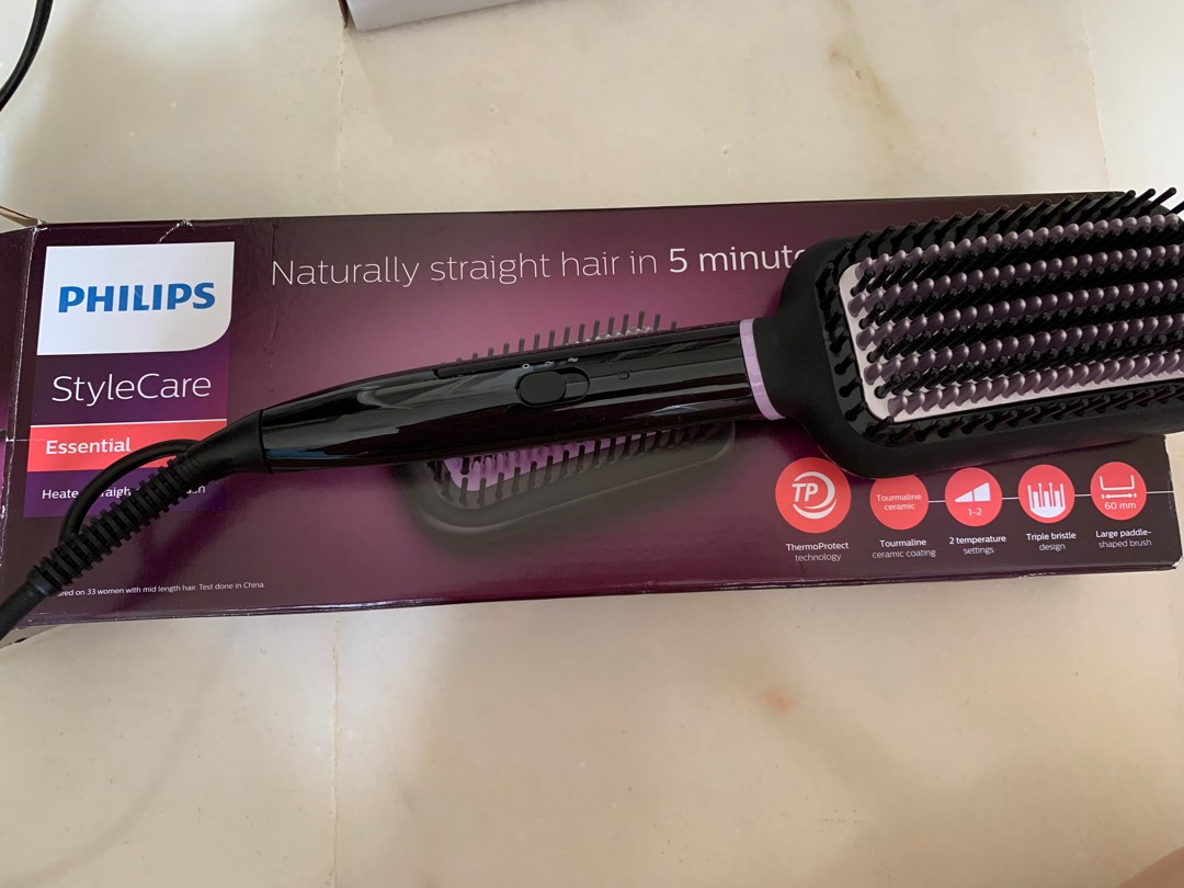Philips Hair Straightener Brush, Beauty & Personal Care, Hair on Carousell