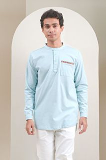 Pokoks Baju Melayu Shirt With Pocket - Light Blue [S]