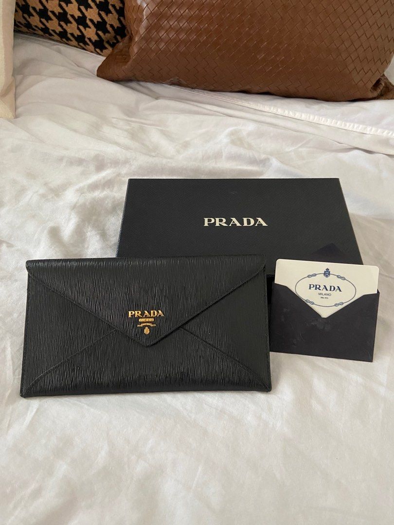 Prada envelope wallet, Luxury, Bags & Wallets on Carousell