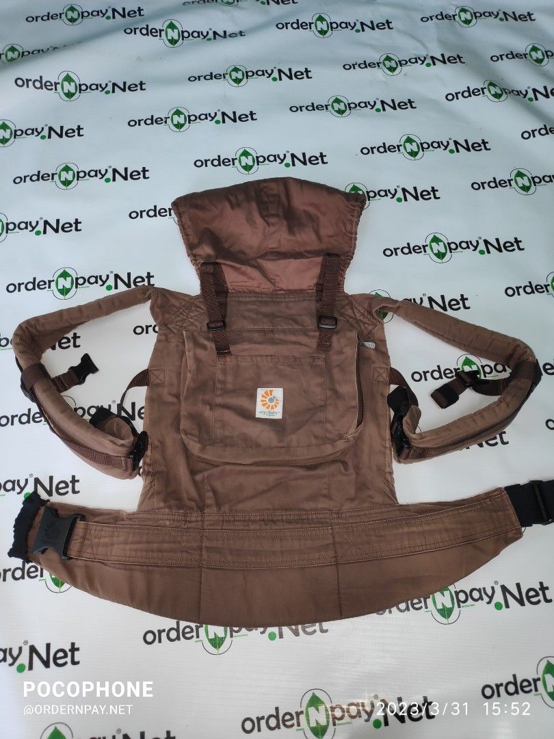 Preloved Authentic Ergobaby Organic Brown 2 Babies Kids