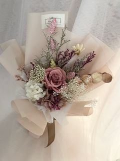 Preserved flower bouquet/ mauve rose/ graduation gift/ birthday/ congratulatory gift