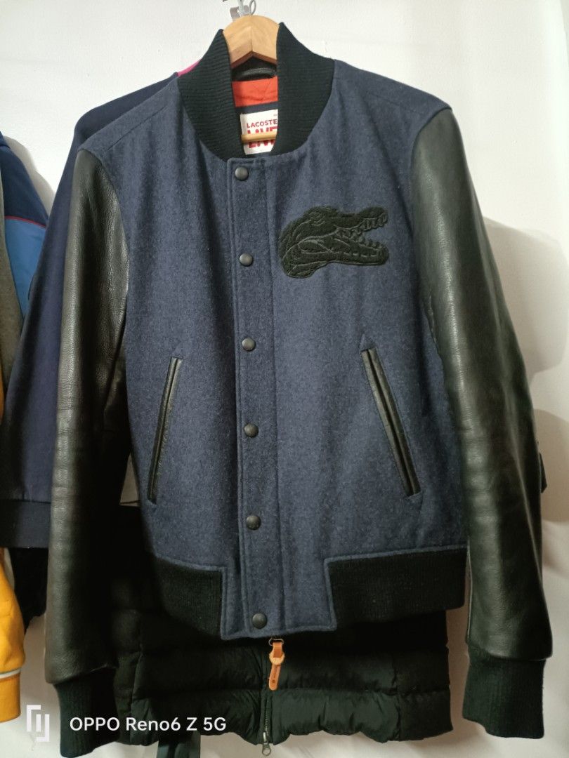 Leather jacket lacoste on sale