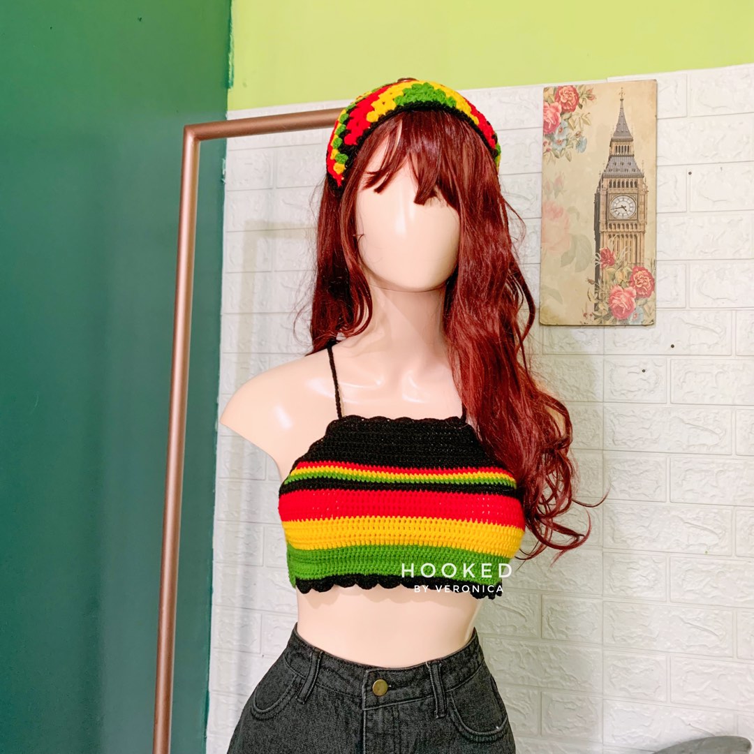 rasta crochet crop top