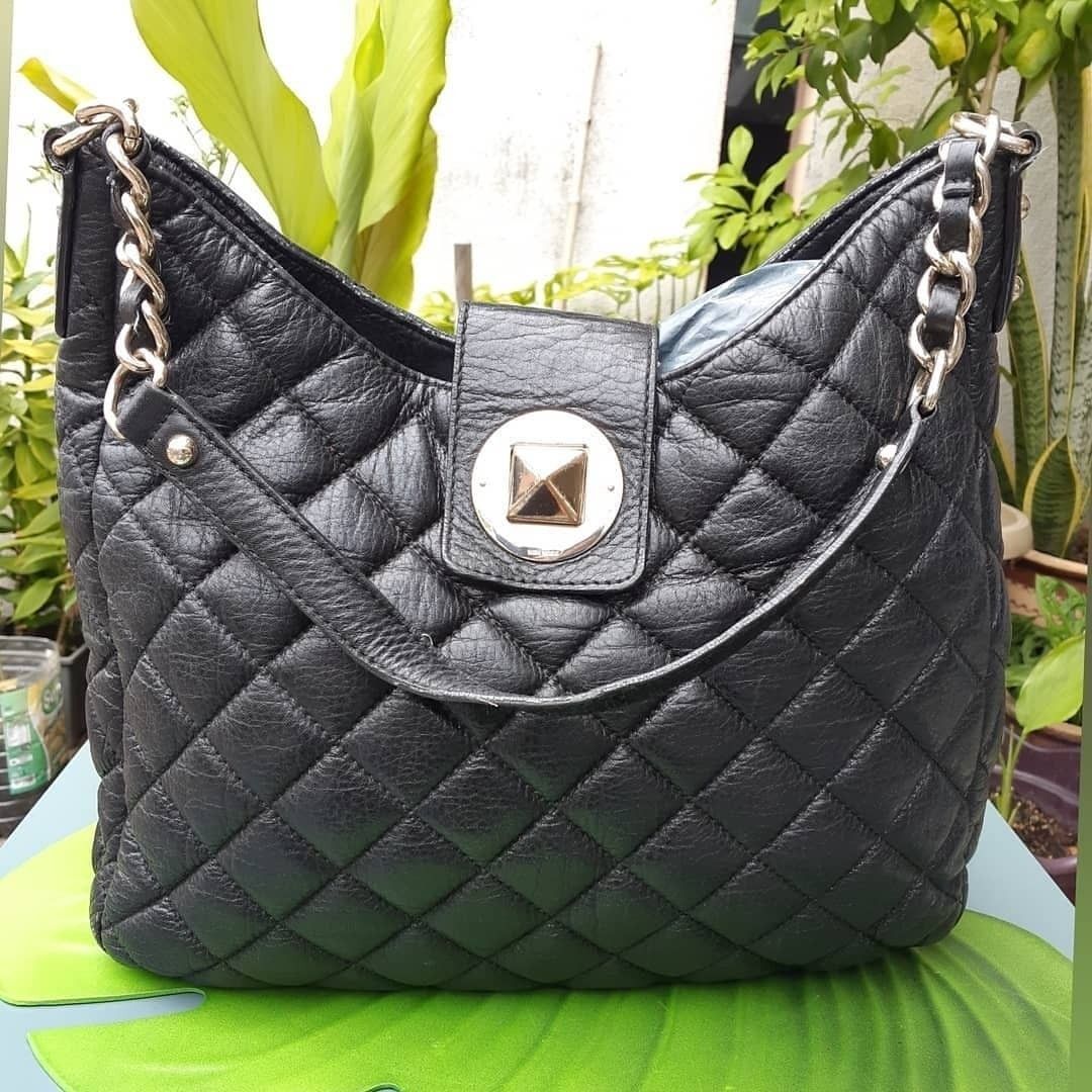 RAYA SALE KATE SPADE BLACK GLITTERS LEATHER HOBO BAG Luxury