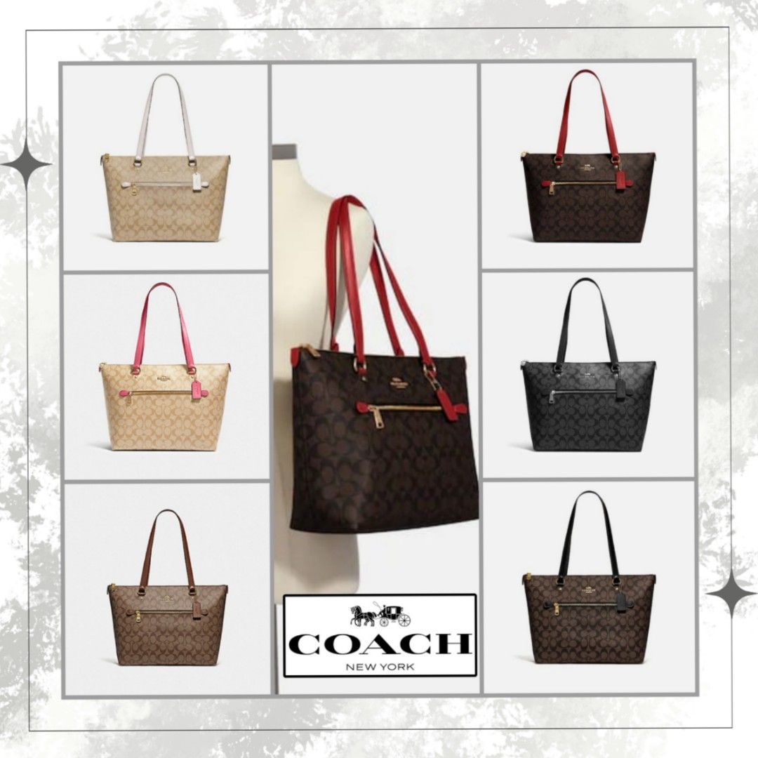 Coach+79609+Gallery+Zip+Tote+in+Signature+Leather+Red for sale