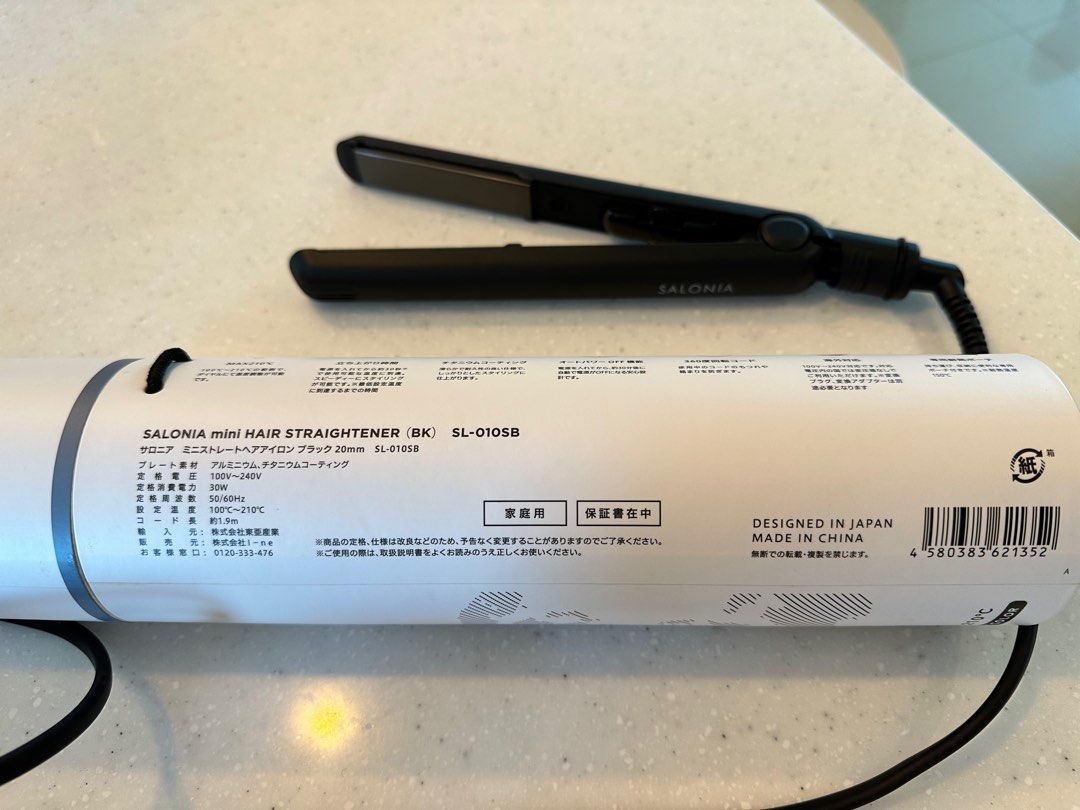 SALONIA Mini Hair Straightener Iron plate, Black, From Japan, Beauty & Personal Care, Hair on