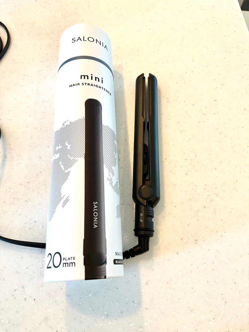 SALONIA Mini Hair Straightener Iron plate, Black, From Japan, Beauty & Personal Care, Hair on