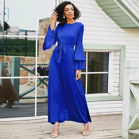 Satin A Line Flare Dress Muslimah Dress Long Sleeve Dress Modest Wear Wedding Hari Raya Formal Dress REDUCED PRICE Women s Fashion Muslimah Fashion Dresses on Carousell