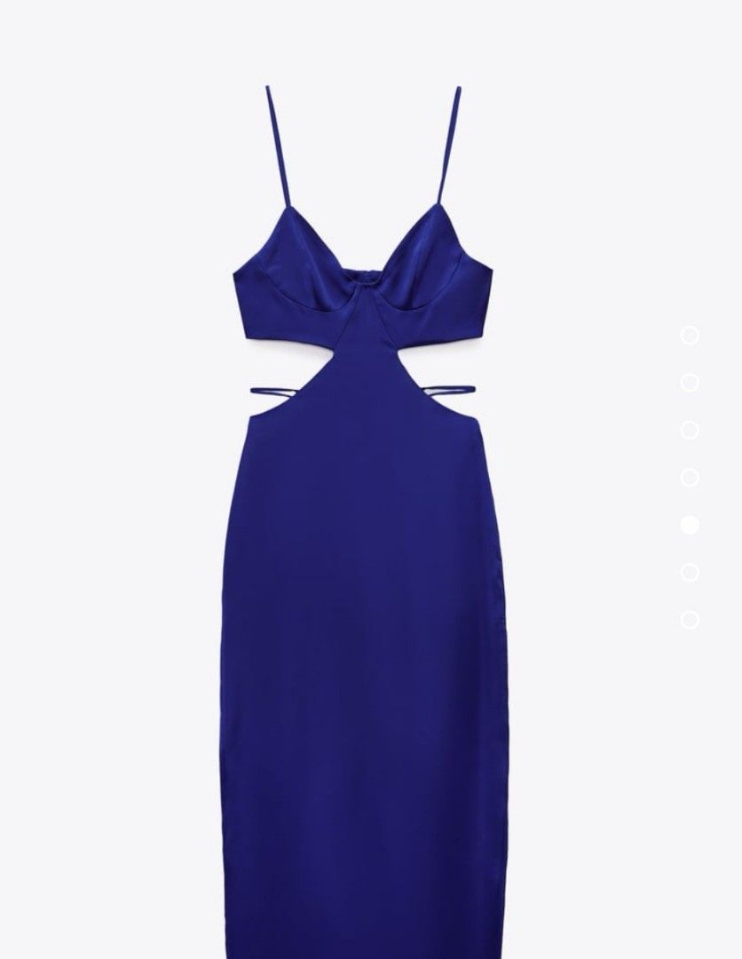 Satin dress with cut out detail zara, Women's Fashion, Dresses & Sets,  Dresses on Carousell