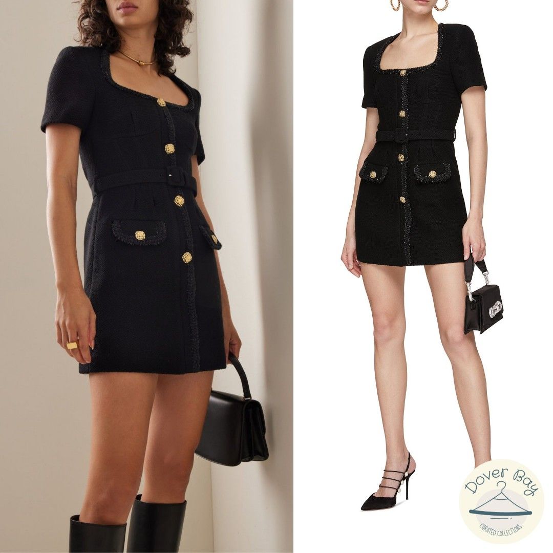 Self Portrait Black Textured Belted Embellished Woven Crepe Wool Mini Dress, Women's Fashion, Dresses & Sets, Dresses on Carousell Self Portrait Black Textured Belted Embellished Woven Crepe Wool Mini Dress, Women's Fashion, Dresses & Sets, Dresses on Carousell
