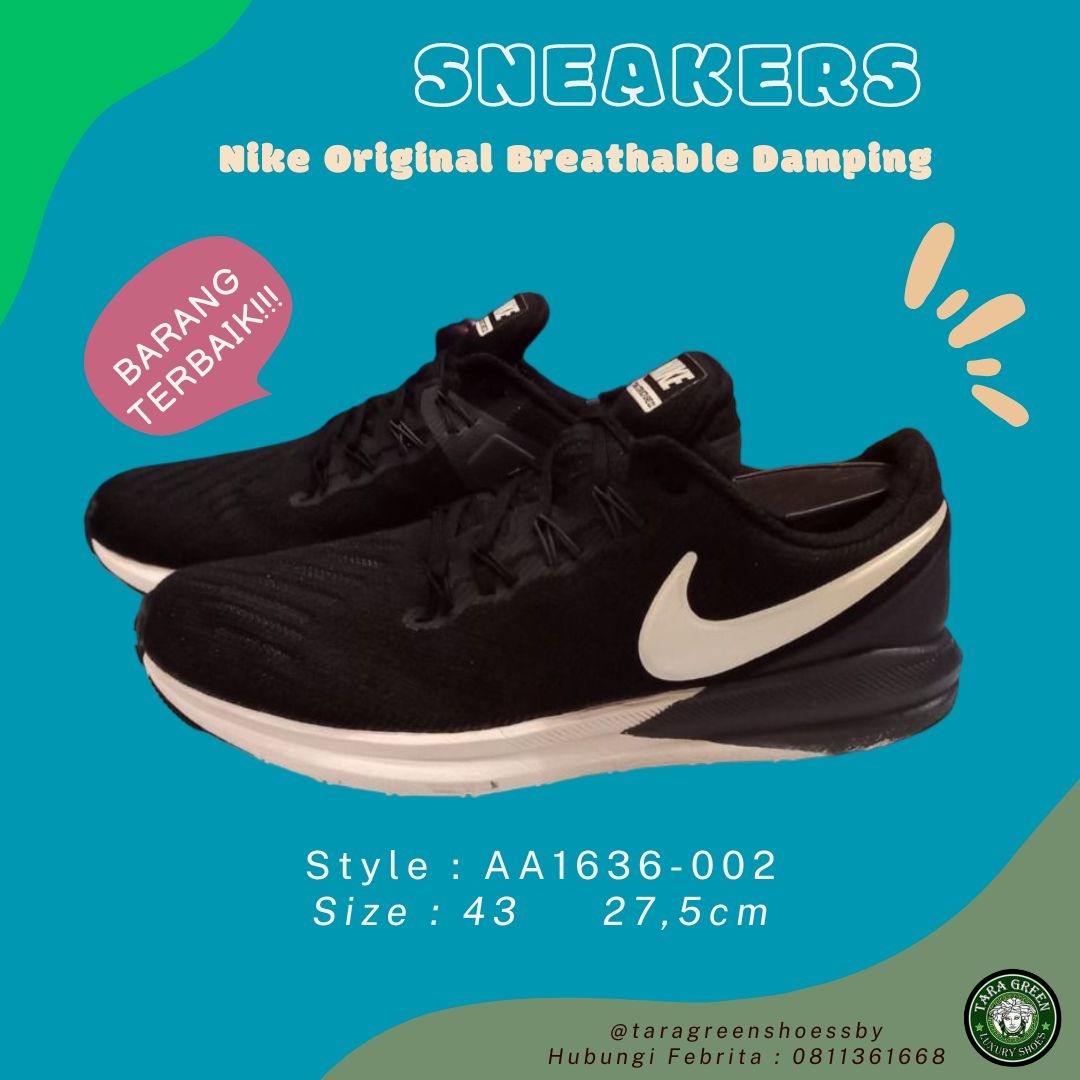 Sepatu Nike Original Breathable Damping Black AA1636 002 Size 43