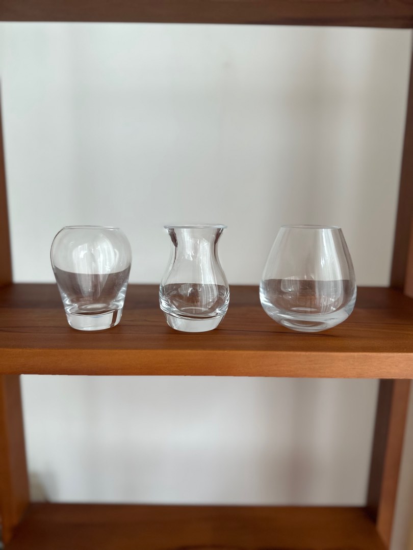 Set of 3 Mini glass vases, Furniture & Home Living, Home Decor, Vases