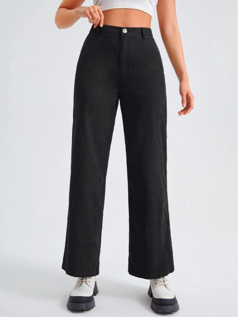 Shein petite xxs solid high waist pants, Women's Fashion, Bottoms, Other  Bottoms on Carousell