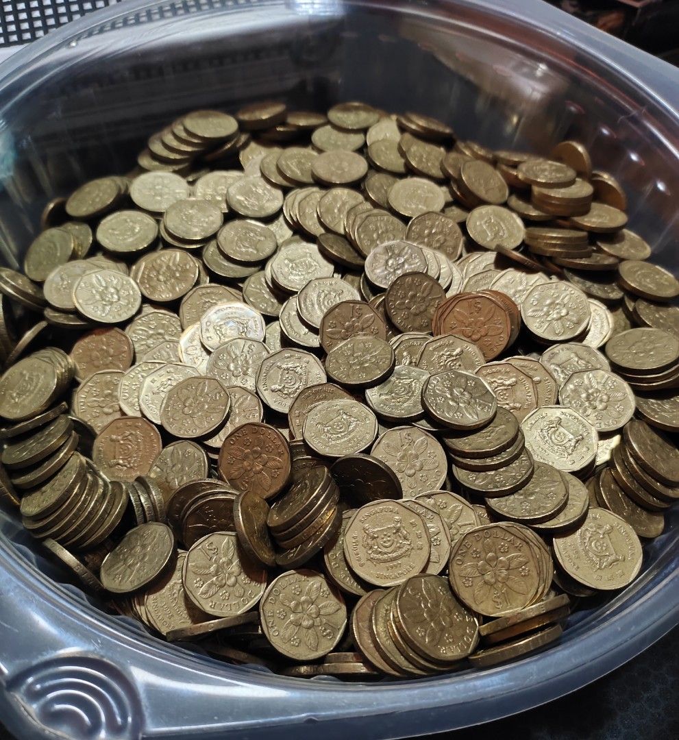 Singapore second series - $1 periwinkle coins, Hobbies & Toys, Memorabilia  & Collectibles, Currency on Carousell