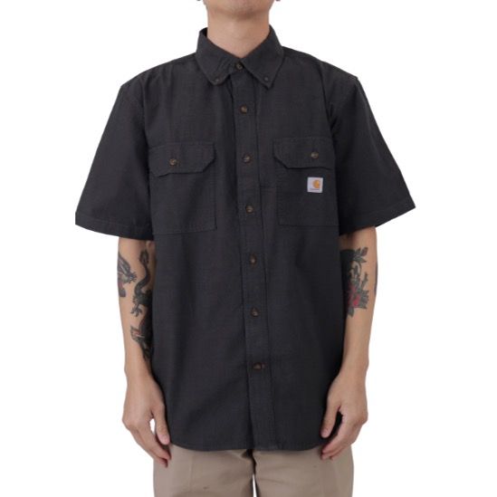 Size M Carhartt Workshirt Button Up Shirt Black Chambray