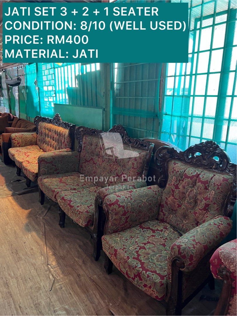 SOFA JATI 3 + 2 + 1 SEATER, Furniture & Home Living, Furniture, Sofas