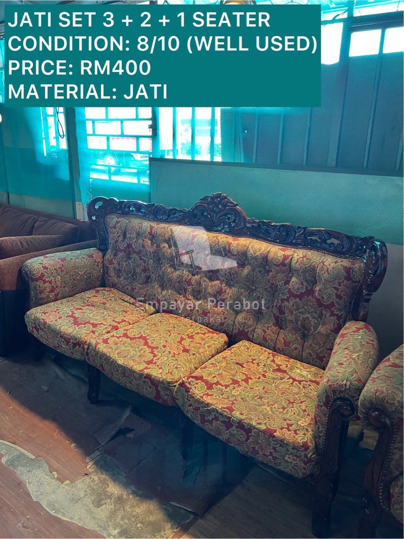 SOFA JATI 3 + 2 + 1 SEATER, Furniture & Home Living, Furniture, Sofas